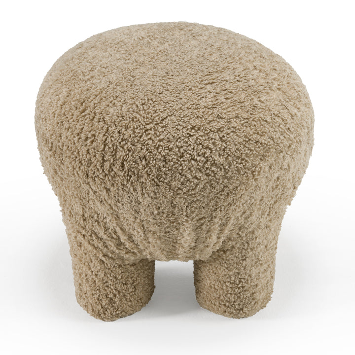 Trevor  Modern Tan Fabric Ottoman