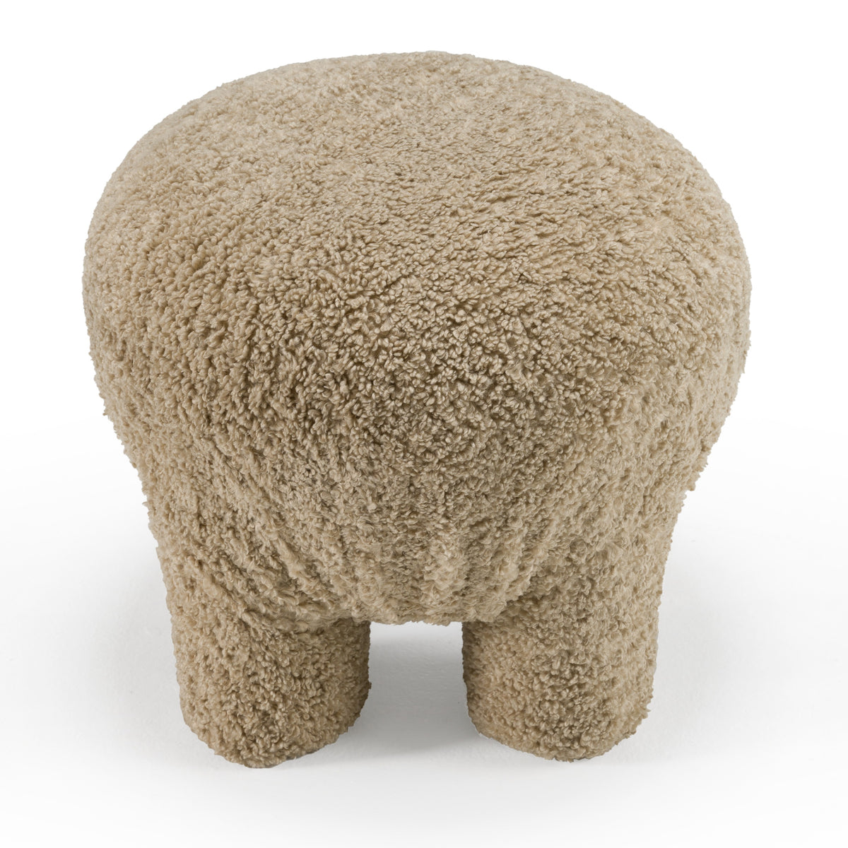 Trevor - Modern Tan Fabric Ottoman - View 2