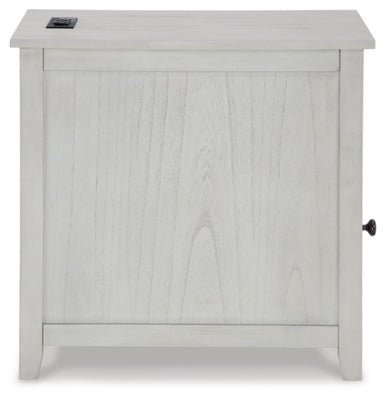 Treytown Chairside End Table - Beige Chair Side Table modern furniture Contempo Furniture