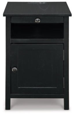 Treytown Chairside End Table - Black Chair Side Table modern furniture Contempo Furniture