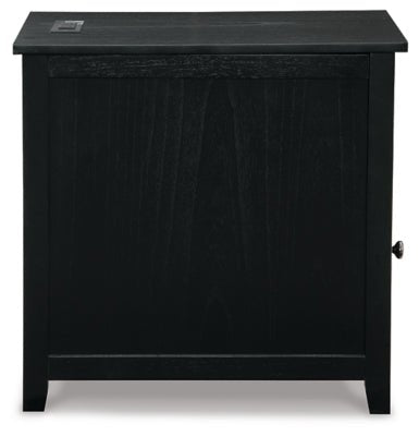 Treytown Chairside End Table - Black Chair Side Table modern furniture Contempo Furniture