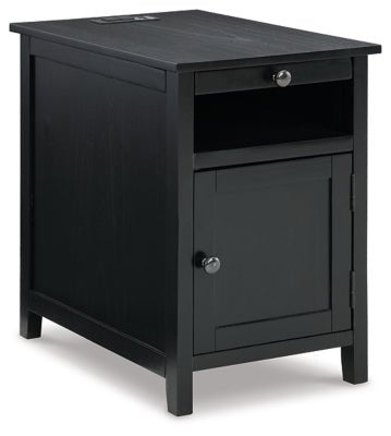 Treytown Chairside End Table - Black Chair Side Table modern furniture Contempo Furniture