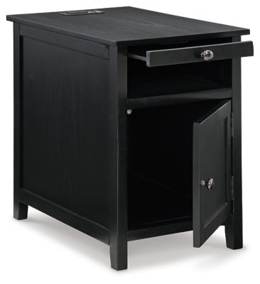 Treytown Chairside End Table - Black Chair Side Table modern furniture Contempo Furniture