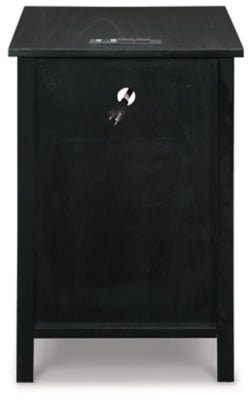 Treytown Chairside End Table - Black Chair Side Table modern furniture Contempo Furniture