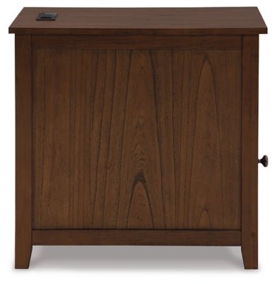 Treytown Chairside End Table - Dark Brown Chair Side Table modern furniture Contempo Furniture