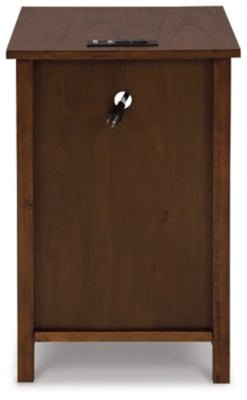 Treytown Chairside End Table - Dark Brown Chair Side Table modern furniture Contempo Furniture
