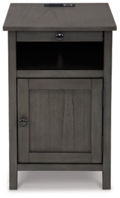 Treytown Chairside End Table - Dark Gray Chair Side Table modern furniture Contempo Furniture