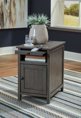 Treytown Chairside End Table - Dark Gray Chair Side Table modern furniture Contempo Furniture