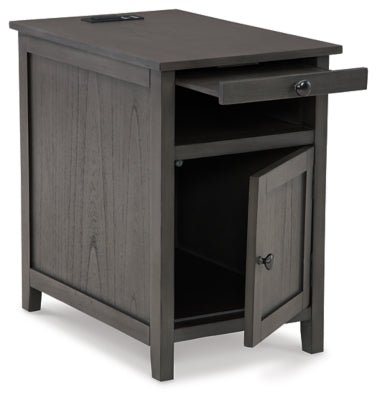 Treytown Chairside End Table - Dark Gray Chair Side Table modern furniture Contempo Furniture
