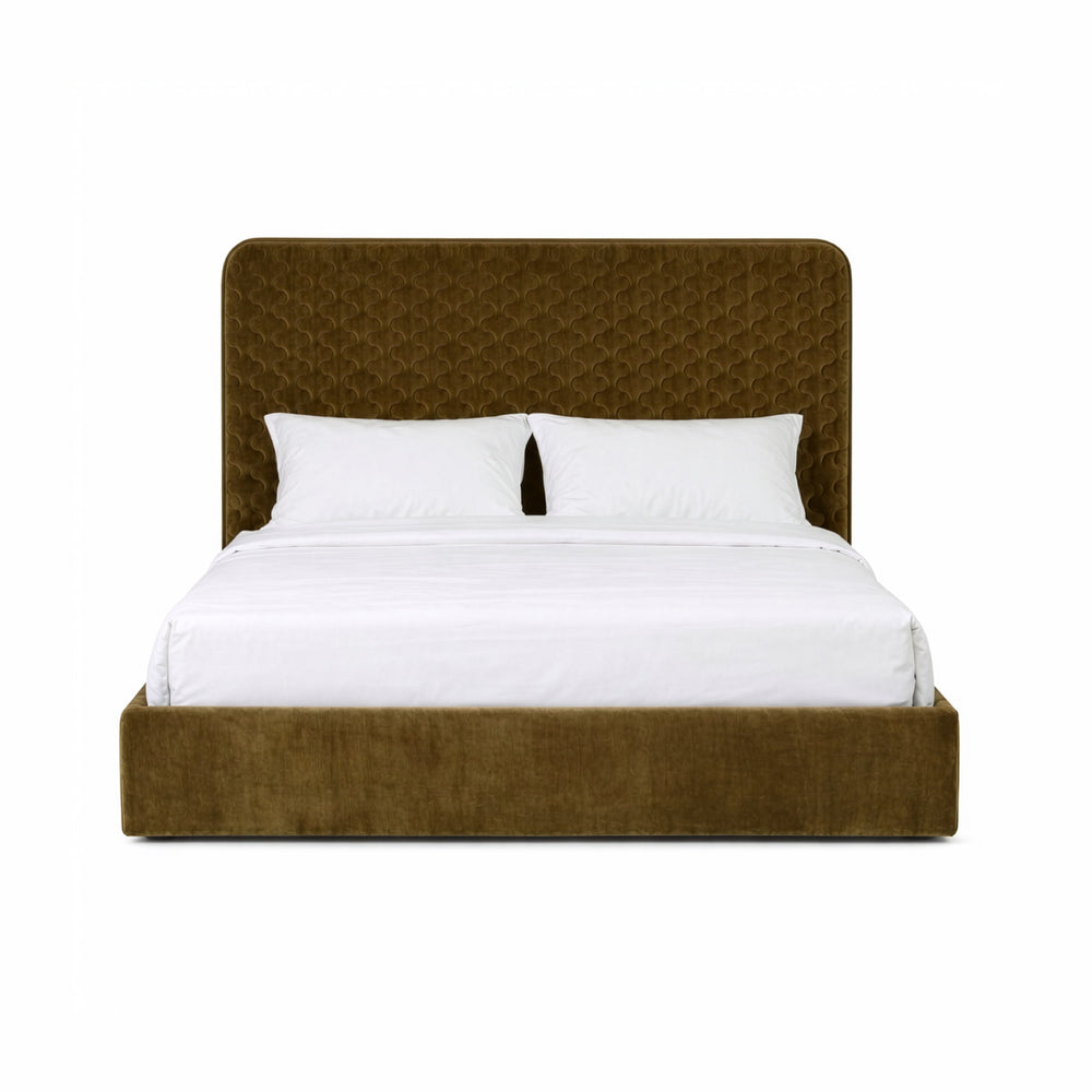 Trieste - Modern Brown Fabric Bed - View 6