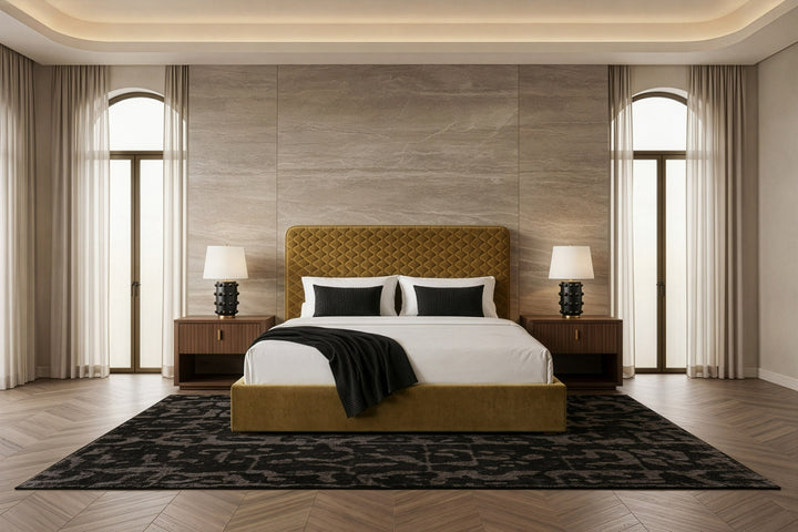 Trieste - Modern Brown Fabric Bed