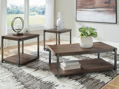 Trindwick Table (Set of 3) - Dark Brown Table Set modern furniture Contempo Furniture
