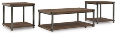 Trindwick Table (Set of 3) - Dark Brown Table Set modern furniture Contempo Furniture