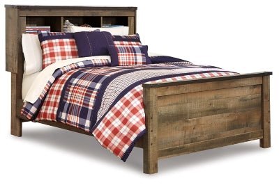 Trinell Full Bookcase Panel Bed - Dark Brown Storage Bed modern furniture Contempo Furniture