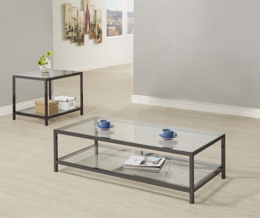 Trini - 2 Piece Coffee And End Table Set - Black Table Set modern furniture Contempo Furniture