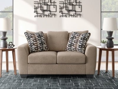 Triston - Peaks Loveseat - Beige Stationary Loveseat modern furniture Contempo Furniture