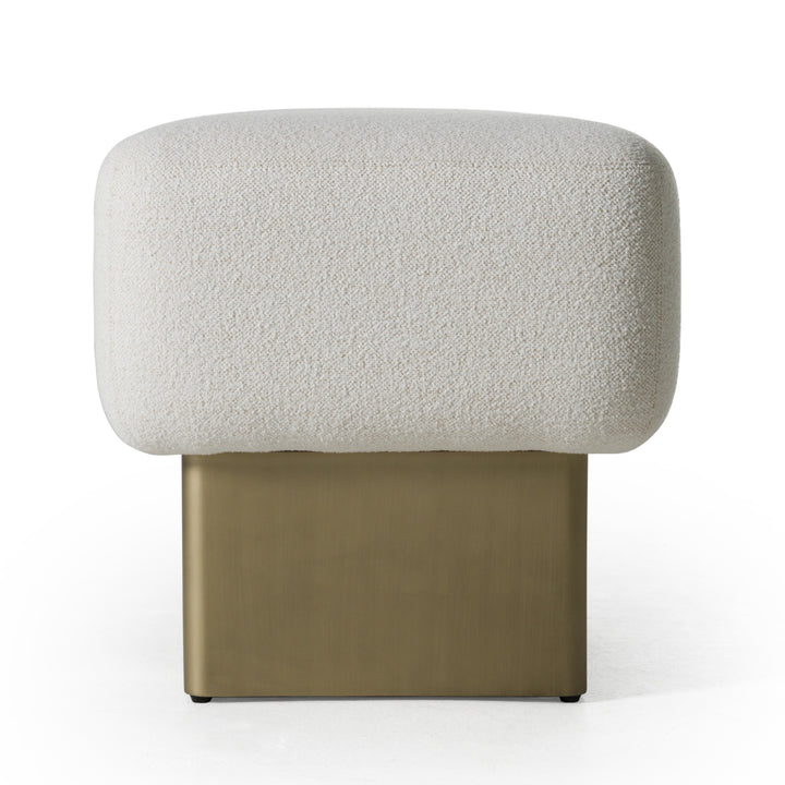 Triumph - Contemporary Off-White Fabric + Antique Brass Bench