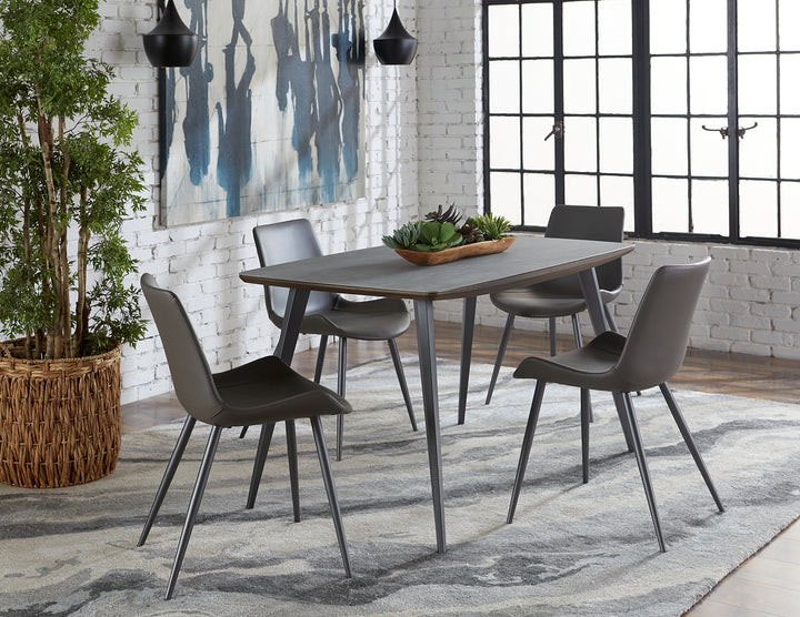 Modus Furniture Lgld60 Tiago Wood Frame Dining Table In Gray Stone And Black Metal