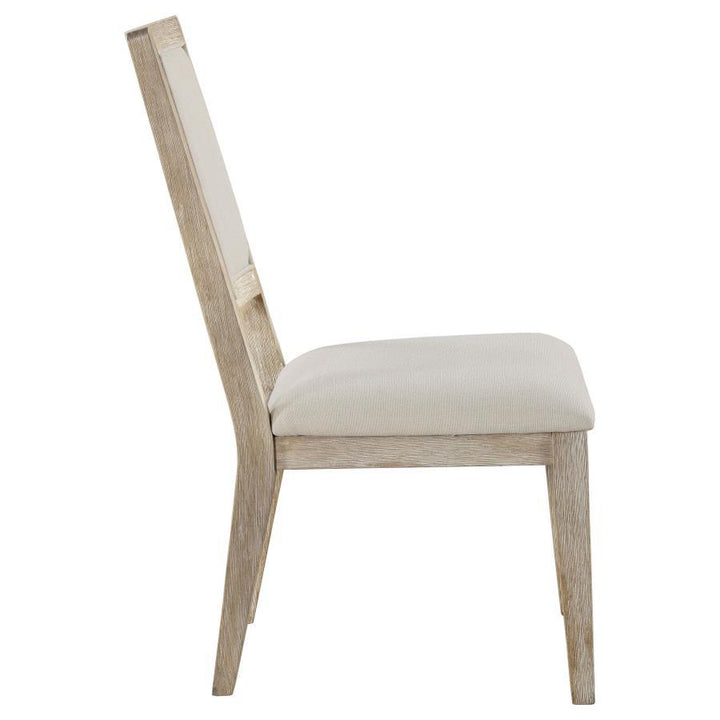 Trofello - Cushioned Dining Side Chair (Set of 2) - White Washed Chair Set modern furniture Contempo Furniture