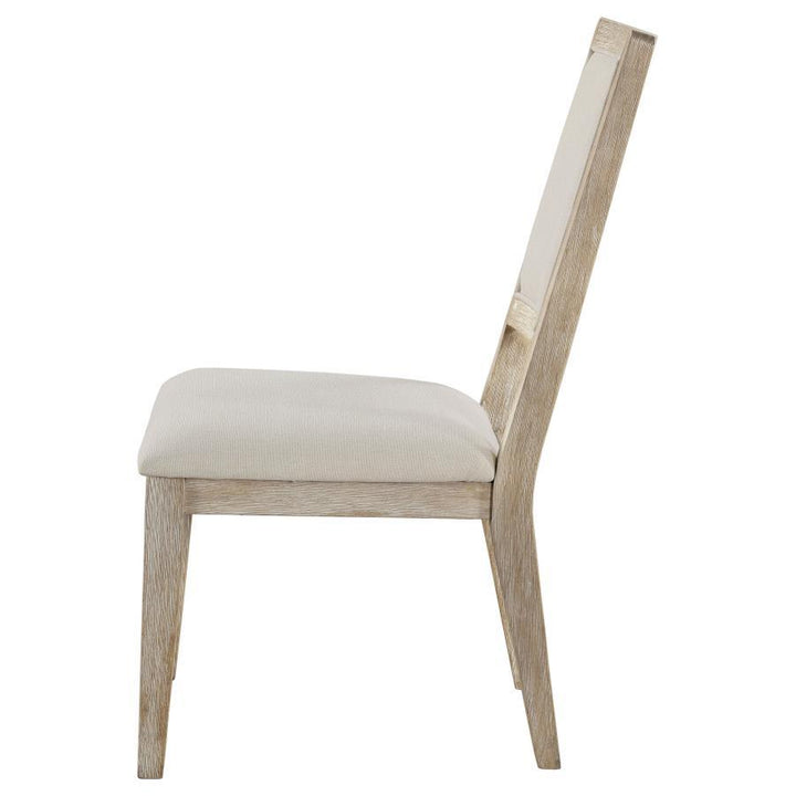 Trofello - Cushioned Dining Side Chair (Set of 2) - White Washed Chair Set modern furniture Contempo Furniture