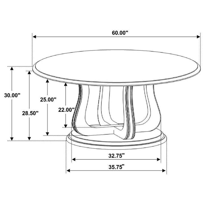 Trofello - Round Pedestal Dining Table - White Washed Dining Table modern furniture Contempo Furniture