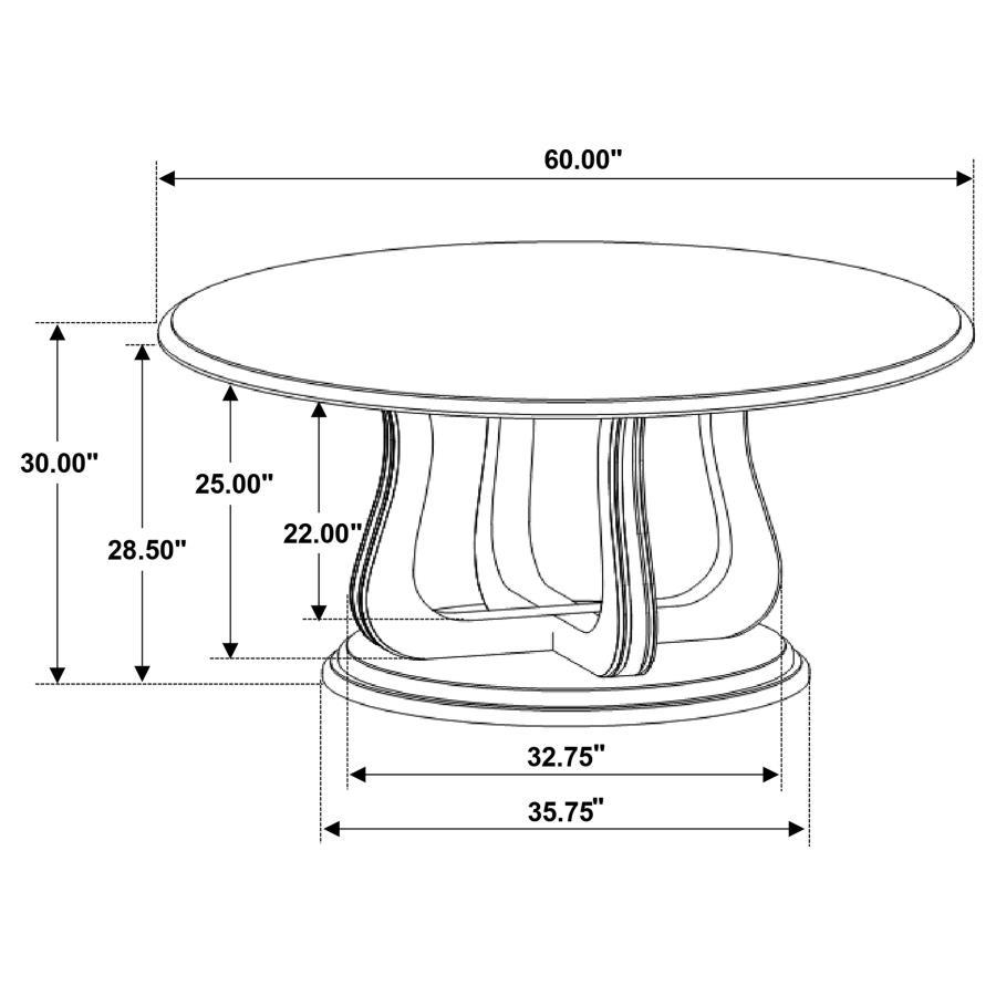 Trofello - Round Pedestal Dining Table - White Washed Dining Table modern furniture Contempo Furniture