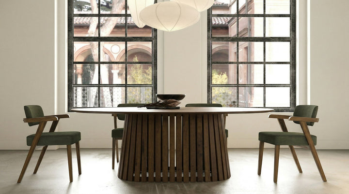 Truman - Mid-Century Modern Walnut Oval Dining Table