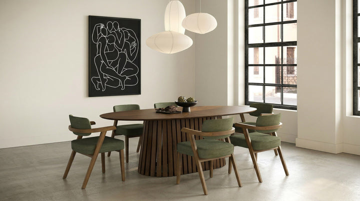 Truman - Mid-Century Modern Walnut Oval Dining Table