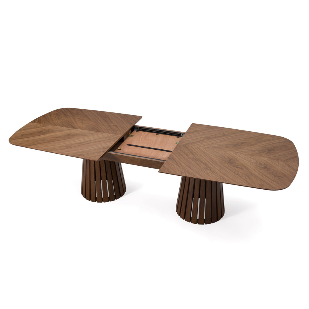 Truman - Mid-Century Modern Walnut Extendable Dining Table