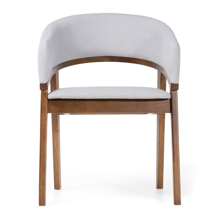 Truman - Mid-Century Modern Grey + Walnut Dining Chair