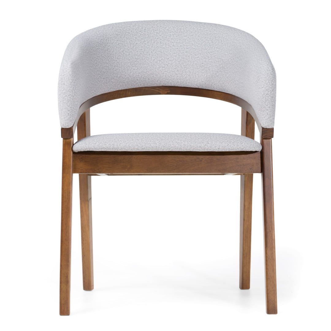 Truman - Mid-Century Modern Grey + Walnut Dining Chair