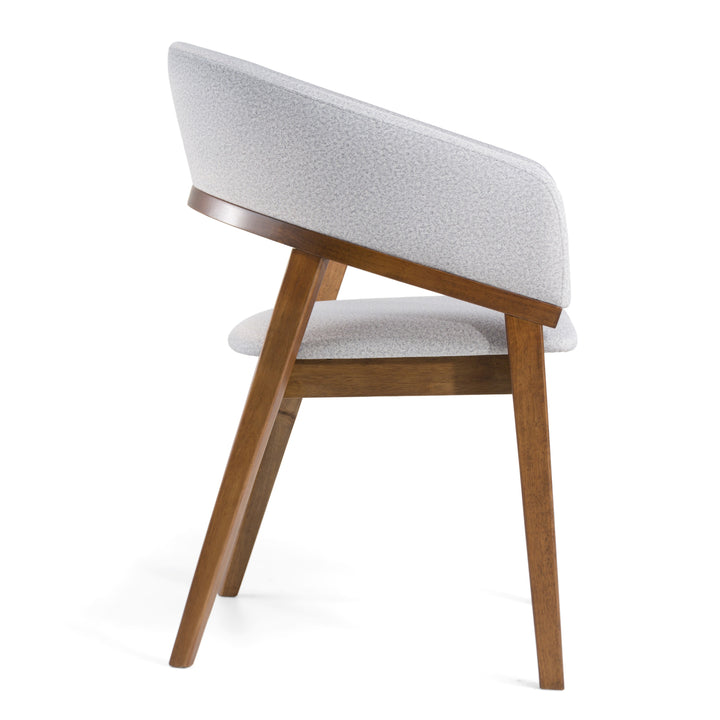 Truman - Mid-Century Modern Grey + Walnut Dining Chair