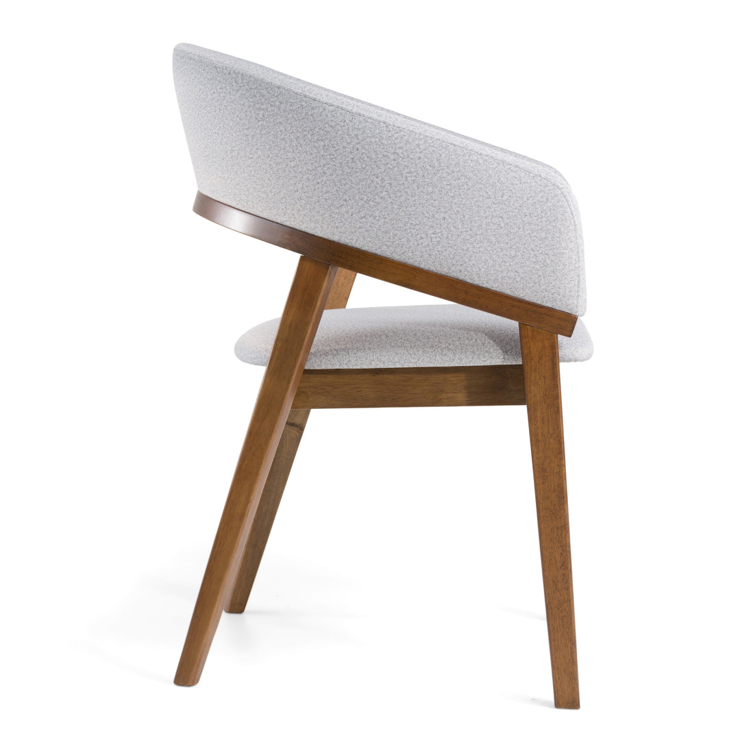 Truman - Mid-Century Modern Grey + Walnut Dining Chair