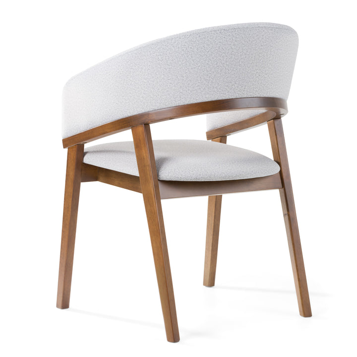 Truman - Mid-Century Modern Grey + Walnut Dining Chair