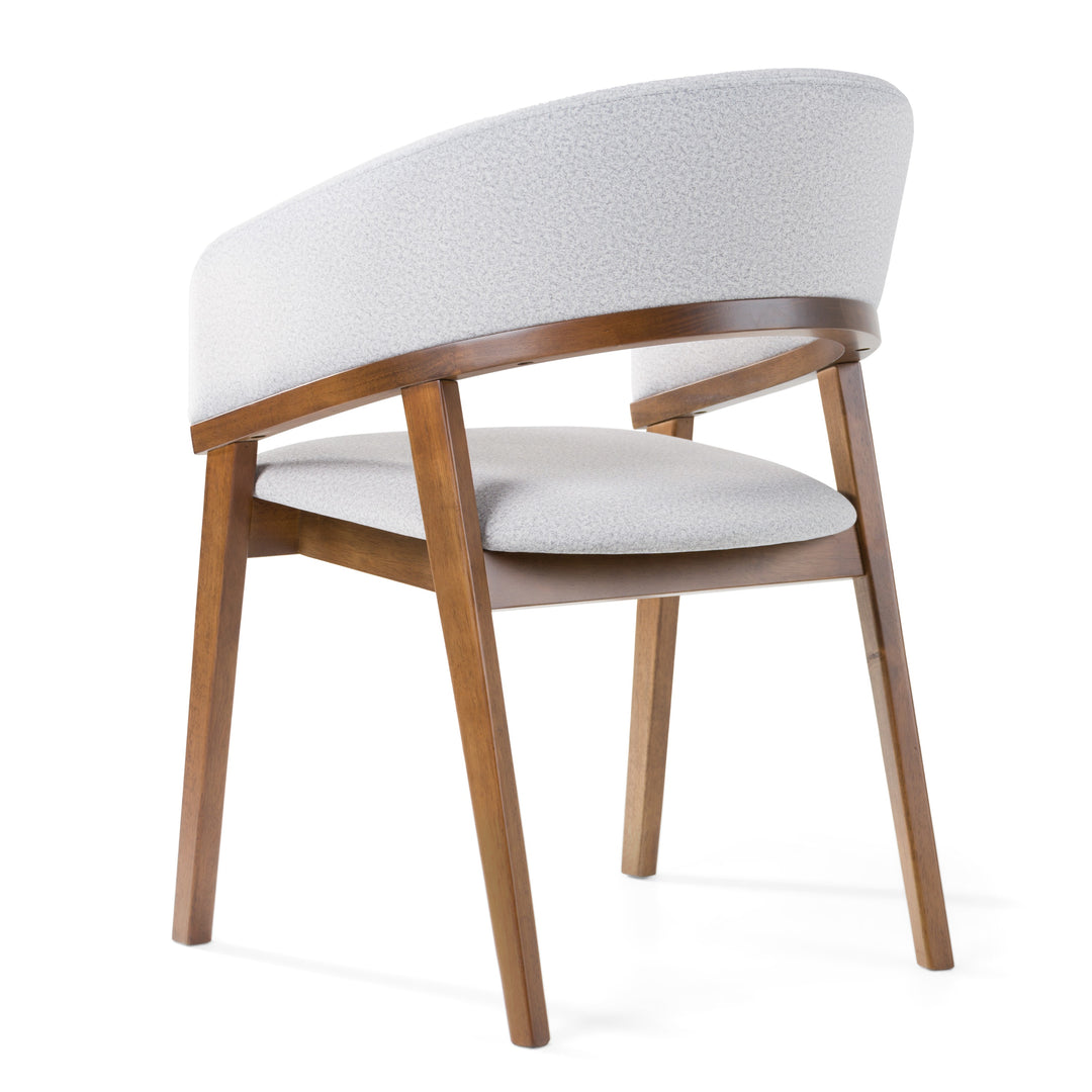 Truman - Mid-Century Modern Grey + Walnut Dining Chair