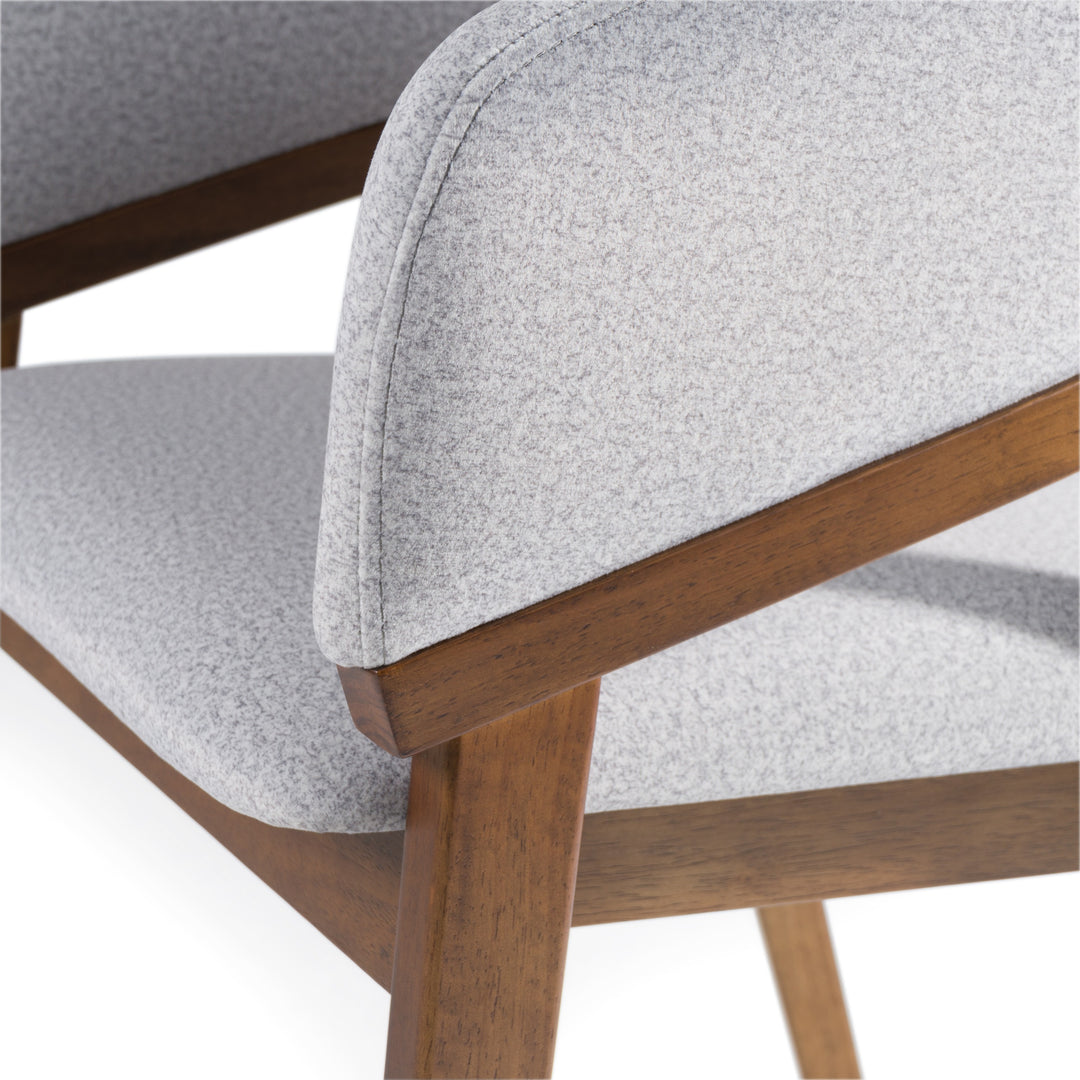 Truman - Mid-Century Modern Grey + Walnut Dining Chair