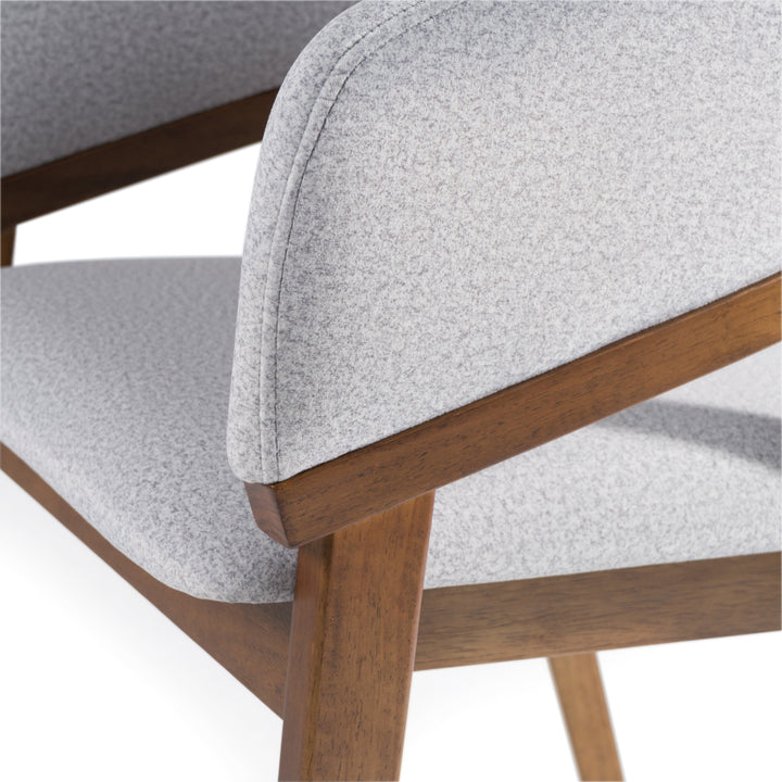Truman  Mid-Century Modern Grey + Walnut Dining Chair