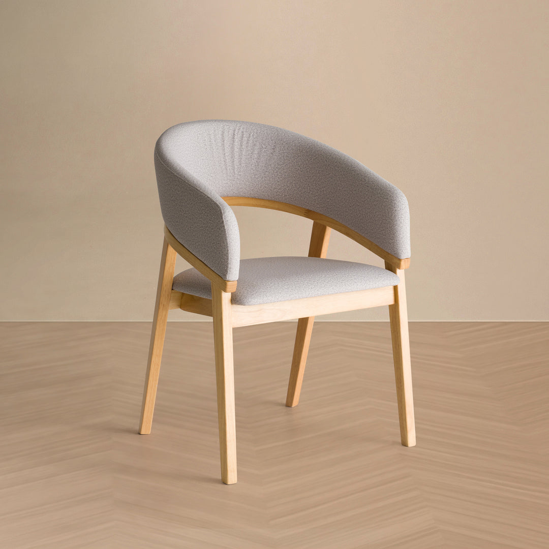 Truman  Mid-Century Modern Grey + Natural Oak Dining Chair