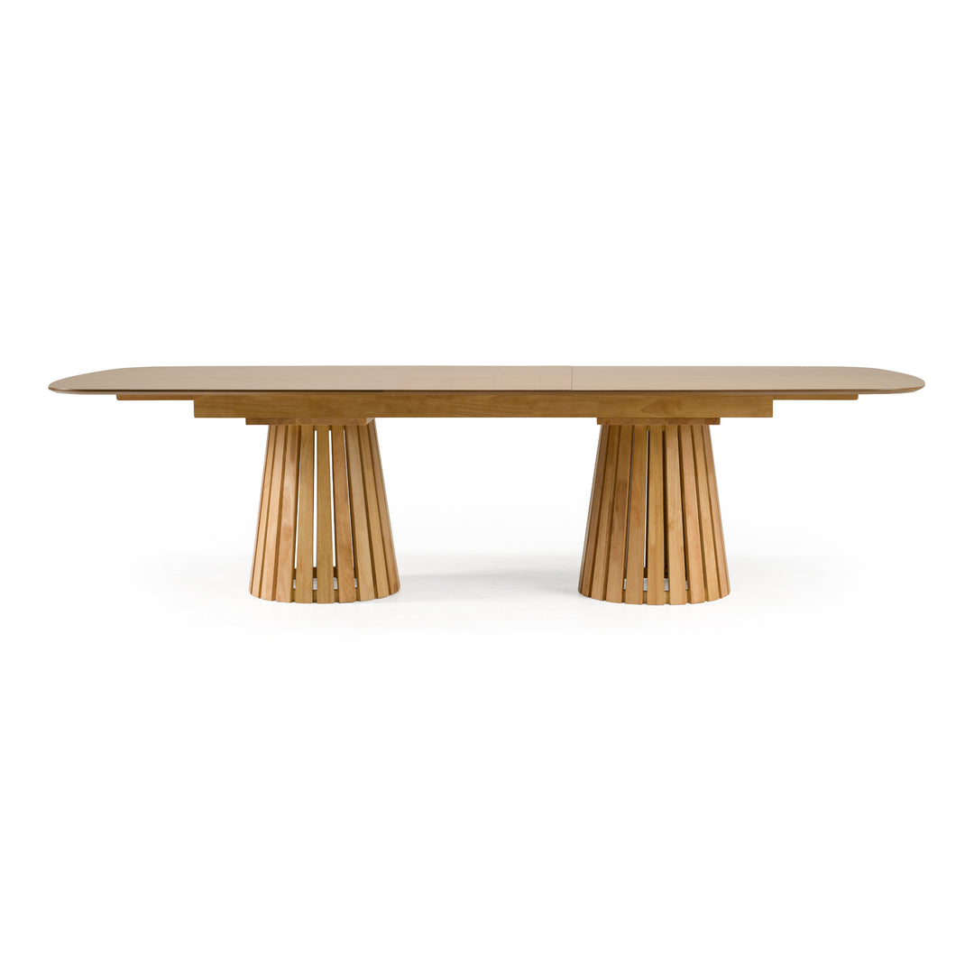 Truman - Mid-Century Modern Natural Oak Extendable Dining Table
