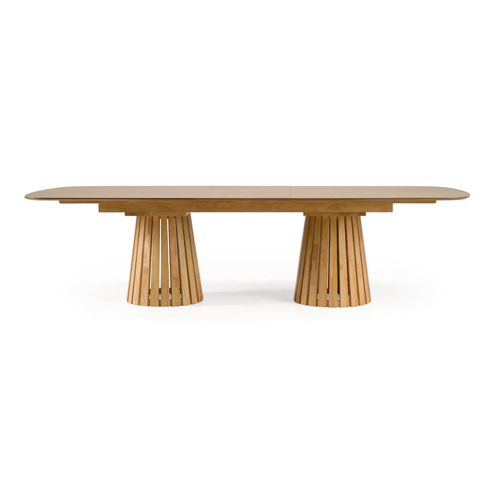 Truman - Mid-Century Modern Natural Oak Extendable Dining Table