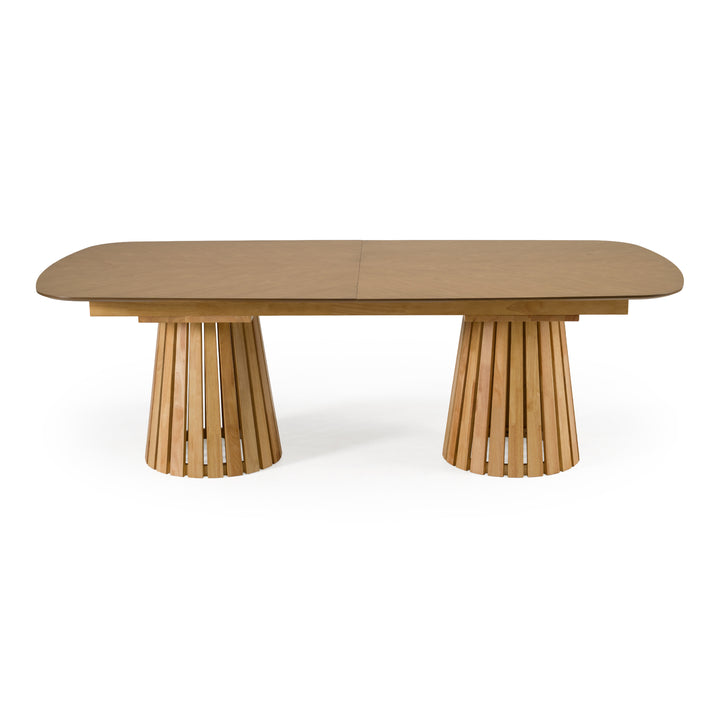 Truman - Mid-Century Modern Natural Oak Extendable Dining Table