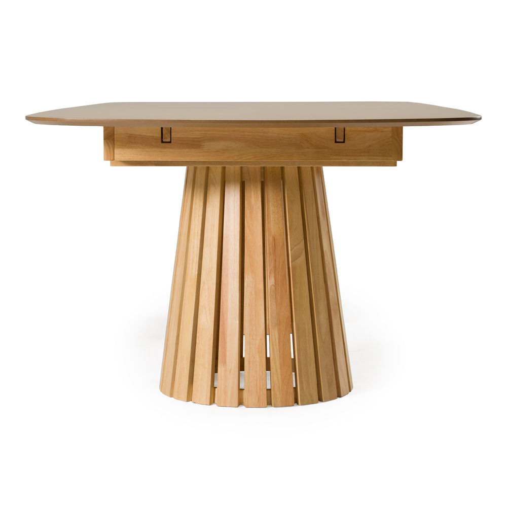 Truman - Mid-Century Modern Natural Oak Extendable Dining Table - View 6