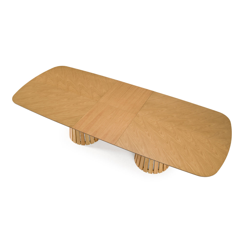Truman - Mid-Century Modern Natural Oak Extendable Dining Table - View 9