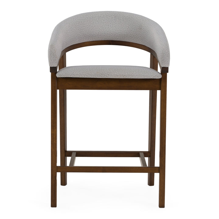 Truman - Mid-Century Modern Grey + Walnut Counter Chair (Set of 2)