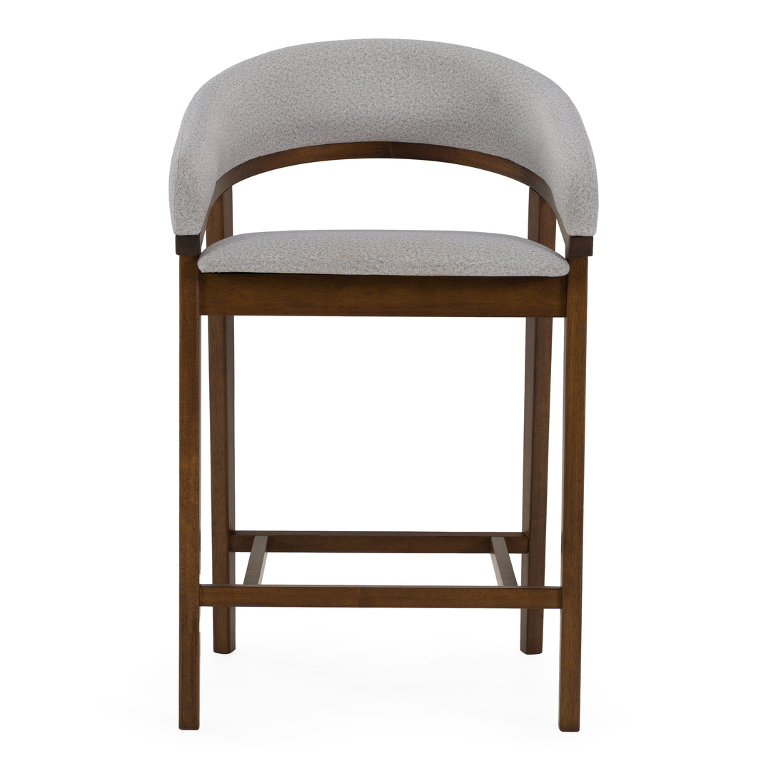 Truman - Mid-Century Modern Grey + Walnut Counter Chair (Set of 2)
