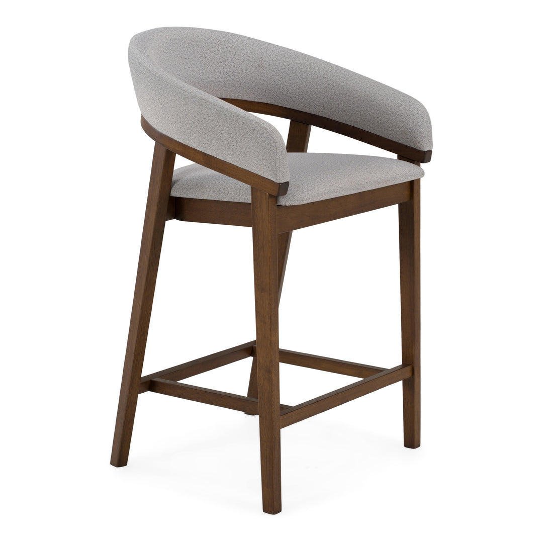 Truman - Mid-Century Modern Grey + Walnut Counter Chair (Set of 2)