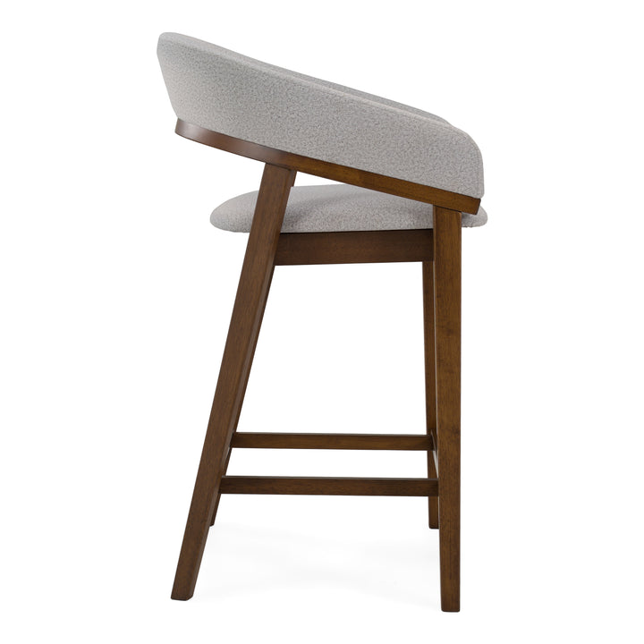 Truman - Mid-Century Modern Grey + Walnut Counter Chair (Set of 2)
