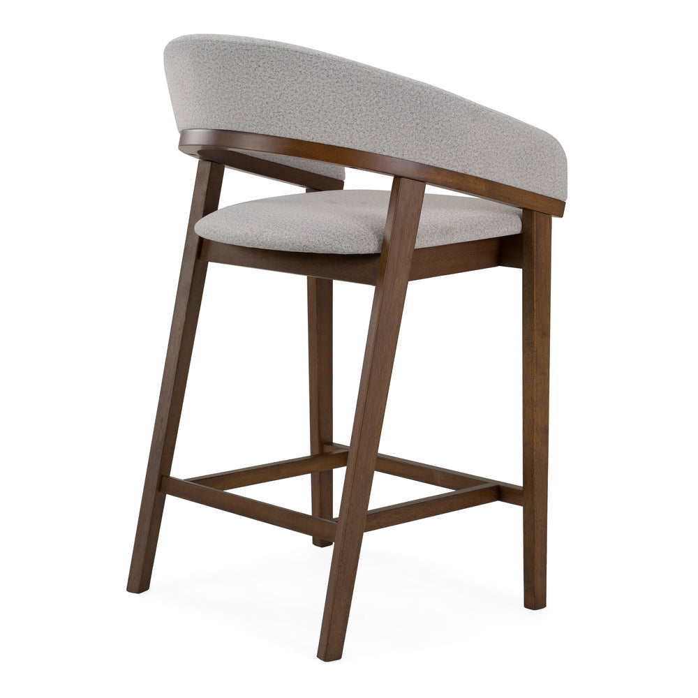 Truman - Mid-Century Modern Grey + Walnut Counter Chair (Set of 2) - View 4