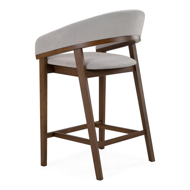 Truman - Mid-Century Modern Grey + Walnut Counter Chair (Set of 2)