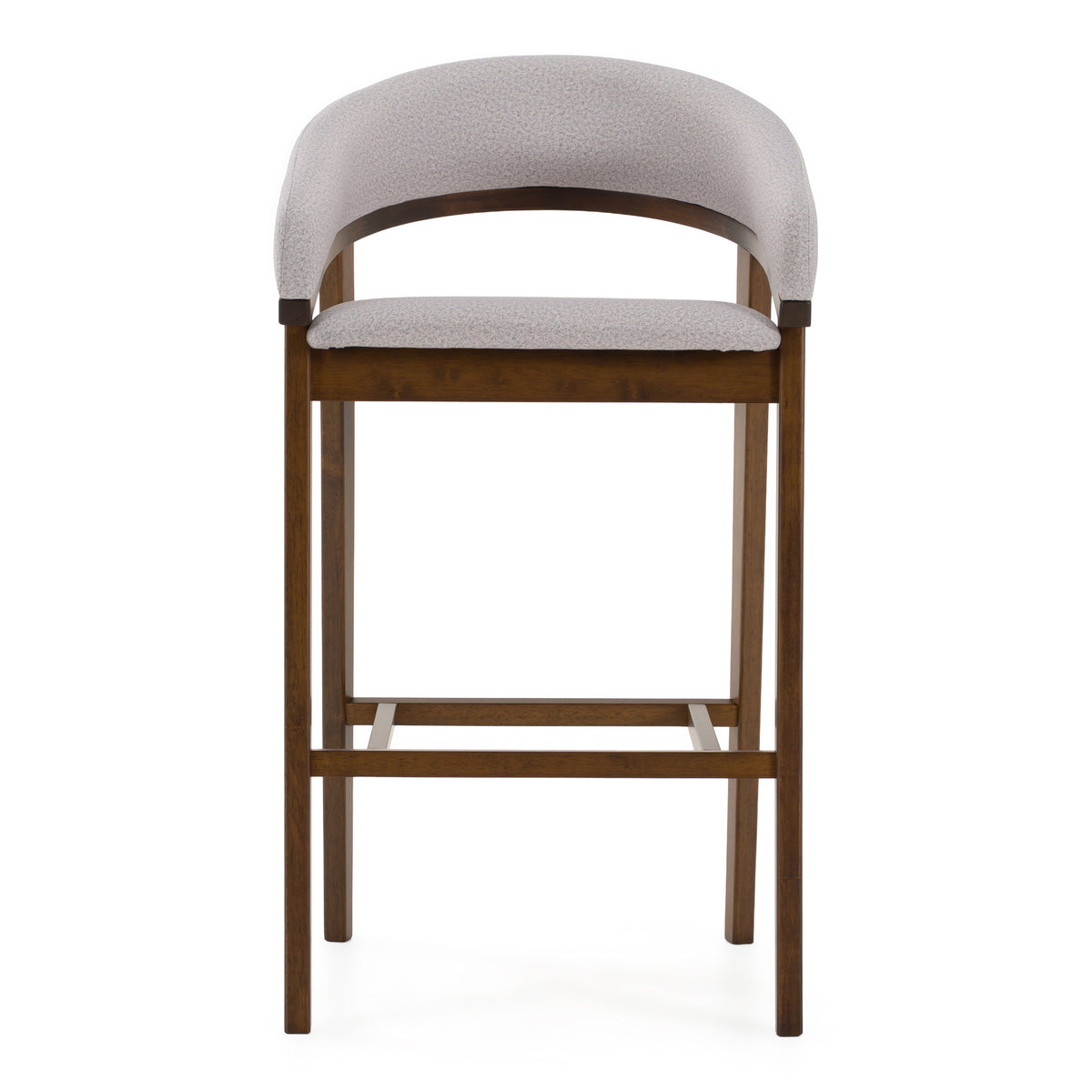 Truman - Mid-Century Modern Grey + Walnut Bar Chair (Set of 2) - View 4